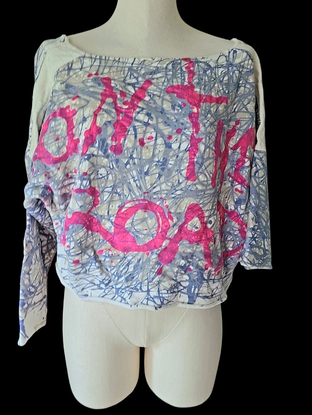 Italian 1985 "Spin Art" Cropped Sweatshirt